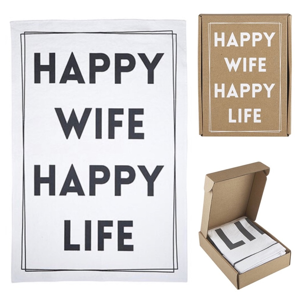 New in box! Happy Wife Tea Towel-Comes Boxed & Packaged NWT